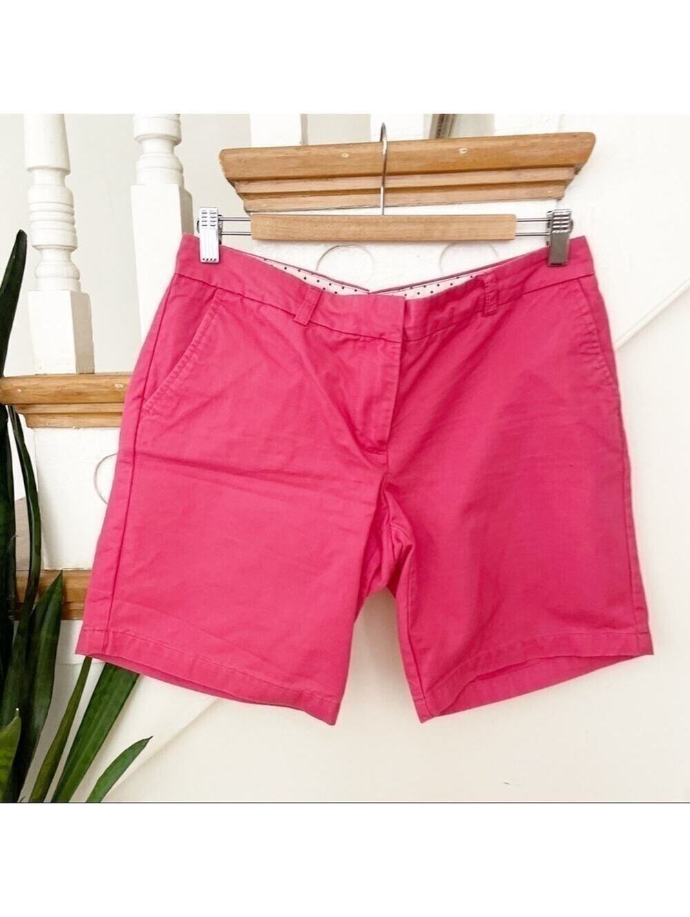 Tommy Hilfiger Hot Pink Chino Bermuda Shorts Cotton Casual Summer Preppy Size 8